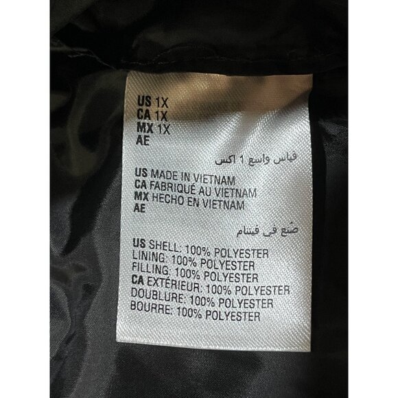 ID Ideology Womens Puffer Vest 1X Deep Black, purple with Speckle foil design - Picture 9 of 9